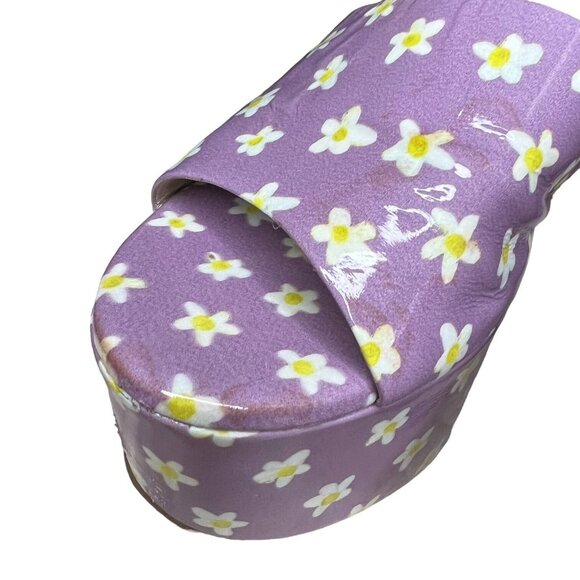 Larroude Womens Floral Miso Platform Slide Sandal Lavender 7 Coquette Cottage‎ - Picture 14 of 16